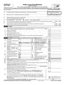 IRS Schedule C 1040 Template