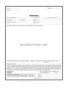 Construction proposal form Template