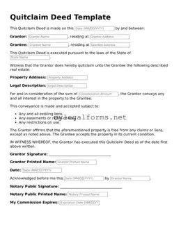 Attorney-Approved Quitclaim Deed Form