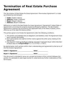 Attorney-Approved Termination of Real Estate Purchase Agreement Form