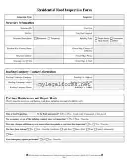Roof Inspection Template