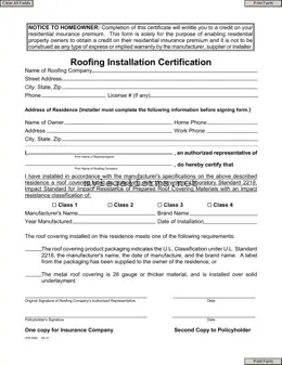 Roofing Certificate Template