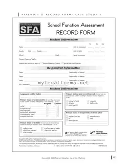 School Function Assessment Template