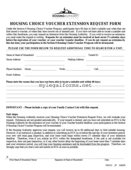 Section 8 Voucher Extension Template