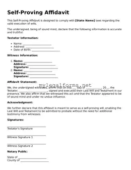 Attorney-Approved Self-Proving Affidavit Form