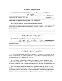 Shared Well Agreement Template