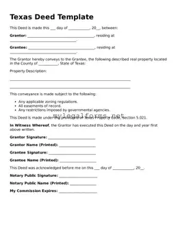 Deed Document for Texas State