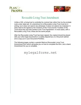 Trust Amendment Template