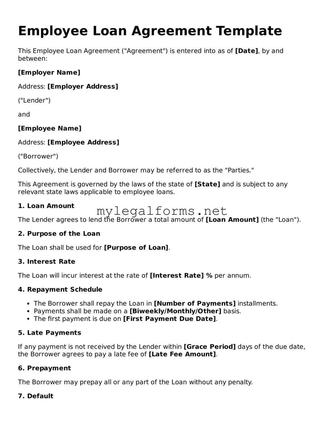 Attorney-Approved Employee Loan Agreement Form