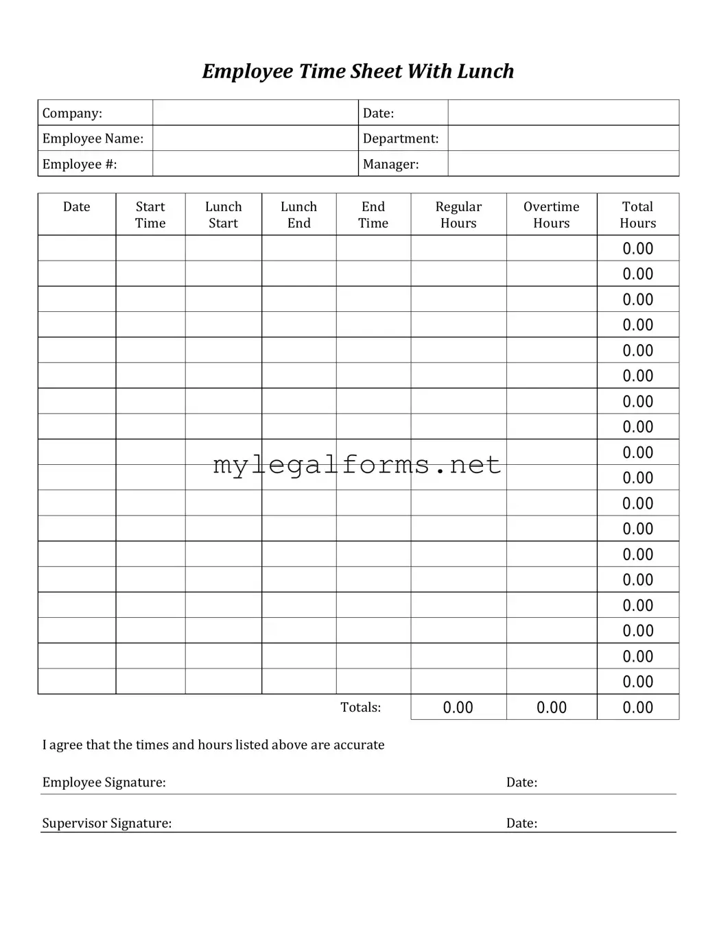 Time Card Template