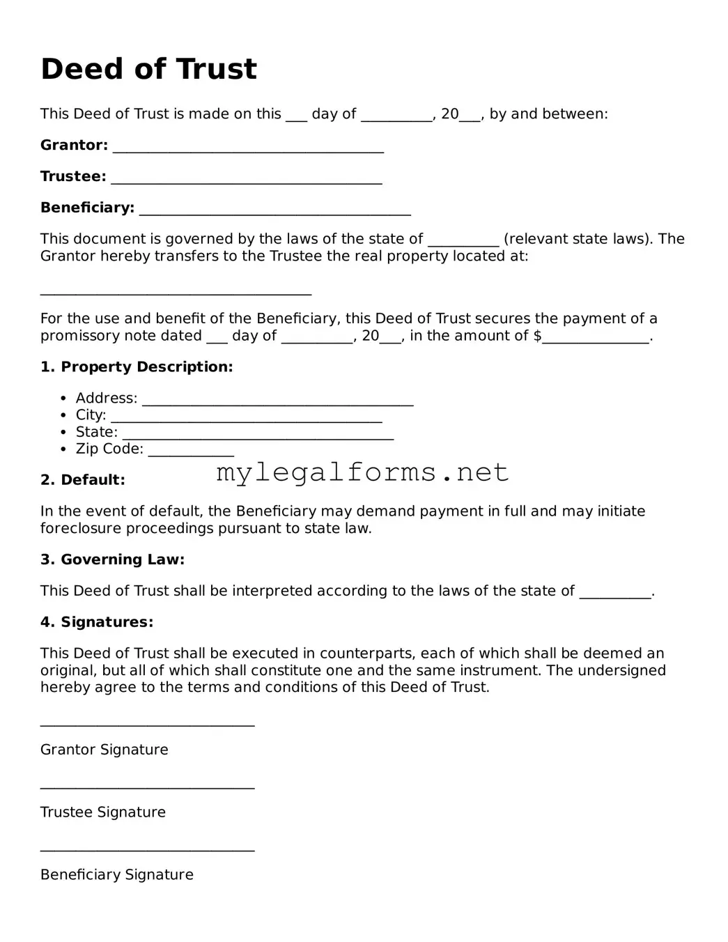 Attorney-Approved Deed of Trust Form