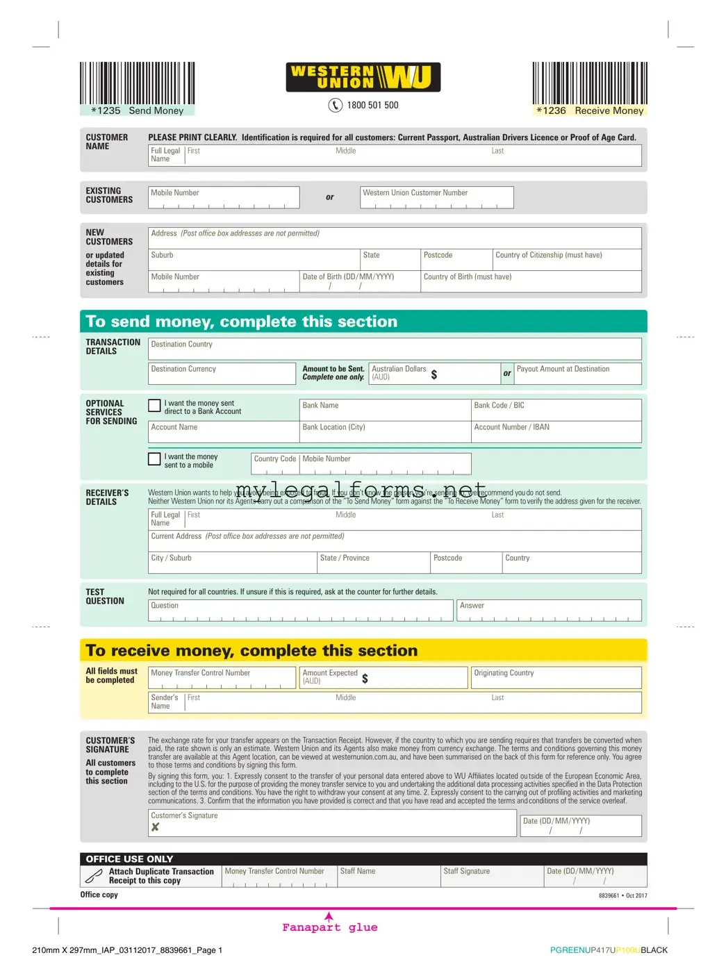 Western Union Template